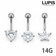 【14G】モチーフストーンバナナバーベルボディピアス・へそピアス