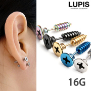 【16G】ネジモチーフストレートバーベルボディピアス