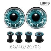【6G～0G】ブルーアイプラグボディピアス