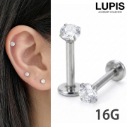 【16G】クリアジルコニアラブレットスタッドボディピアス