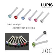 【20G】ジュエルストレートノストリルボディピアス ・ 鼻ピアス