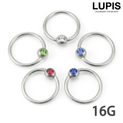 【16G】カラージュエルキャプティブビーズリングボディピアス
