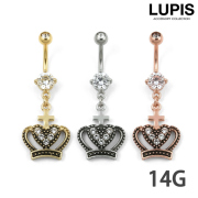 【14G】アンティーククラウンジュエルバナナバーベルボディピアス・へそピアス