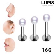 【16G】シンプルパールラブレットスタッドボディピアス