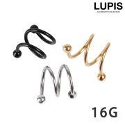 【16G】ダブルスパイラルバーベルボディピアス