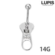 【14G】ジッパーバナナバーベルボディピアス・へそピアス