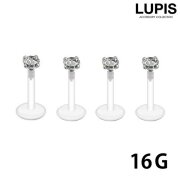 【16G】ジュエルクリアラブレットスタッドボディピアス