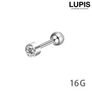 【16G】クリアストーンストレートバーベルボディピアス