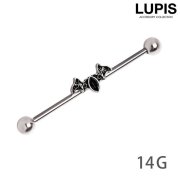 【14G】コウモリインダストリアルロングバーベルボディピアス