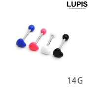 【14G】ぷっくりハートストレートバーベルボディピアス