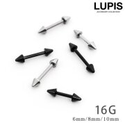 【16G】ダブルコーンストレートバーベルボディピアス