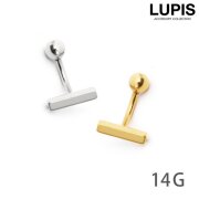 【14G】スクエアバーバナナバーベルボディピアス・へそピアス