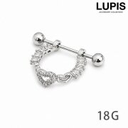 【18G】オープンハートストレートバーベルボディピアス