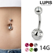 【14G】ジュエルバナナバーベルボディピアス・へそピアス