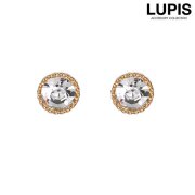 王冠ラインストーンピアス