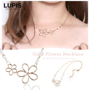 ゴールドフラワーパールネックレス