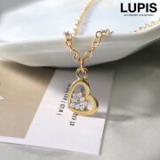 ダブルオープンハートパヴェネックレス