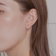 【金属アレルギー対応 316L】キャッチレスジルコニアステンレスフープピアス