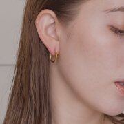 【金属アレルギー対応 316L】スクリューステンレスフープピアス