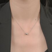 【金属アレルギー対応 316L】ぷっくりハートスレンレスネックレス
