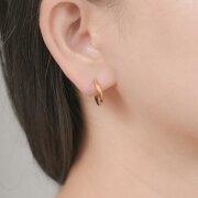 【金属アレルギー対応 316L】クレセントムーンステンレスフープピアス