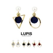 サークル×トライアングルベロアボールピアス