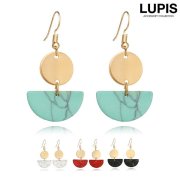 マーブルハーフプレートフックピアス