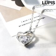 ダブルオープンハートキュービックジルコニアネックレス