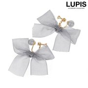 フェミニンリボンパールイヤリング