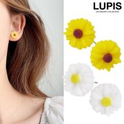 ビビットカラーフラワーピアス