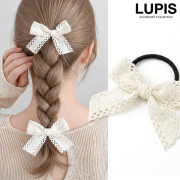 コットンレースリボンヘアゴム