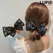 ドット柄オーガンジーリボンバレッタ