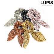 小花柄リボンシュシュ