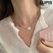 メタルハートプレートチェーンネックレス