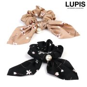 フラワー柄リボンシュシュ