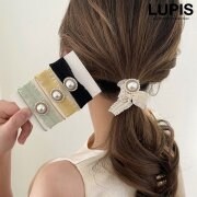 パールポイントフリルリボンヘアゴム