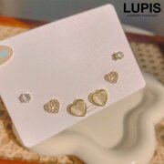 ハート×ストーンピアスセット