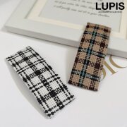 チェック柄ぱっちんヘアピン