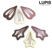 マットカラーハート×スターぱっちんヘアピンセット