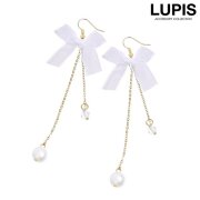 オーガンジーリボンロングフックピアス