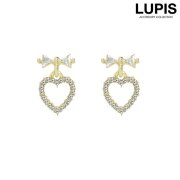 リボン×ハートキラキライヤリング