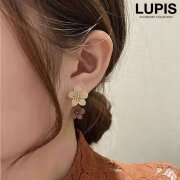バイカラー2連フラワーピアス