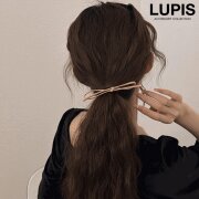 レザー調細リボンヘアゴム