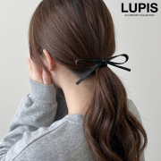 レザー調細リボンヘアゴム