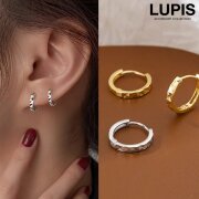 ジオメトリーカットフープピアス