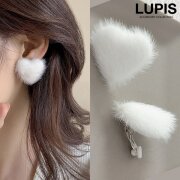 シャギーハートイヤリング