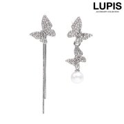 パヴェバタフライアシンメトリーピアス