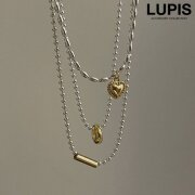 ボールチェーンメタルハートネックレス