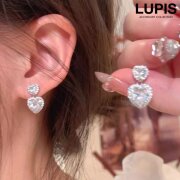 ブリリアント2連ハートピアス