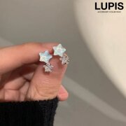 オーロラ2連スターピアス